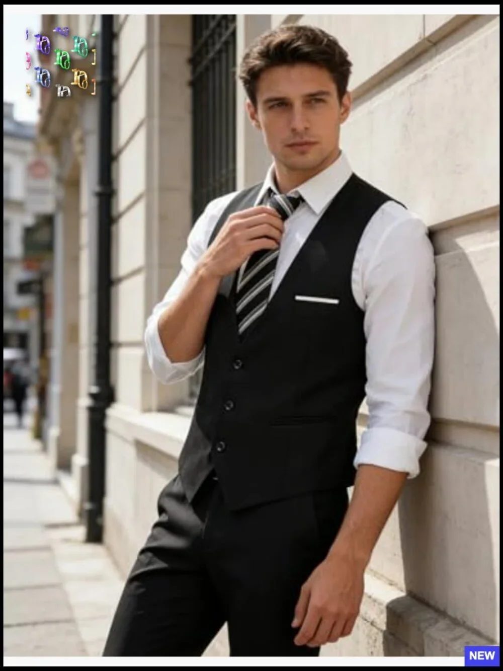 Slim Fit Formal Dress Waistcoat Business Vest Casual Elegant Menswear
